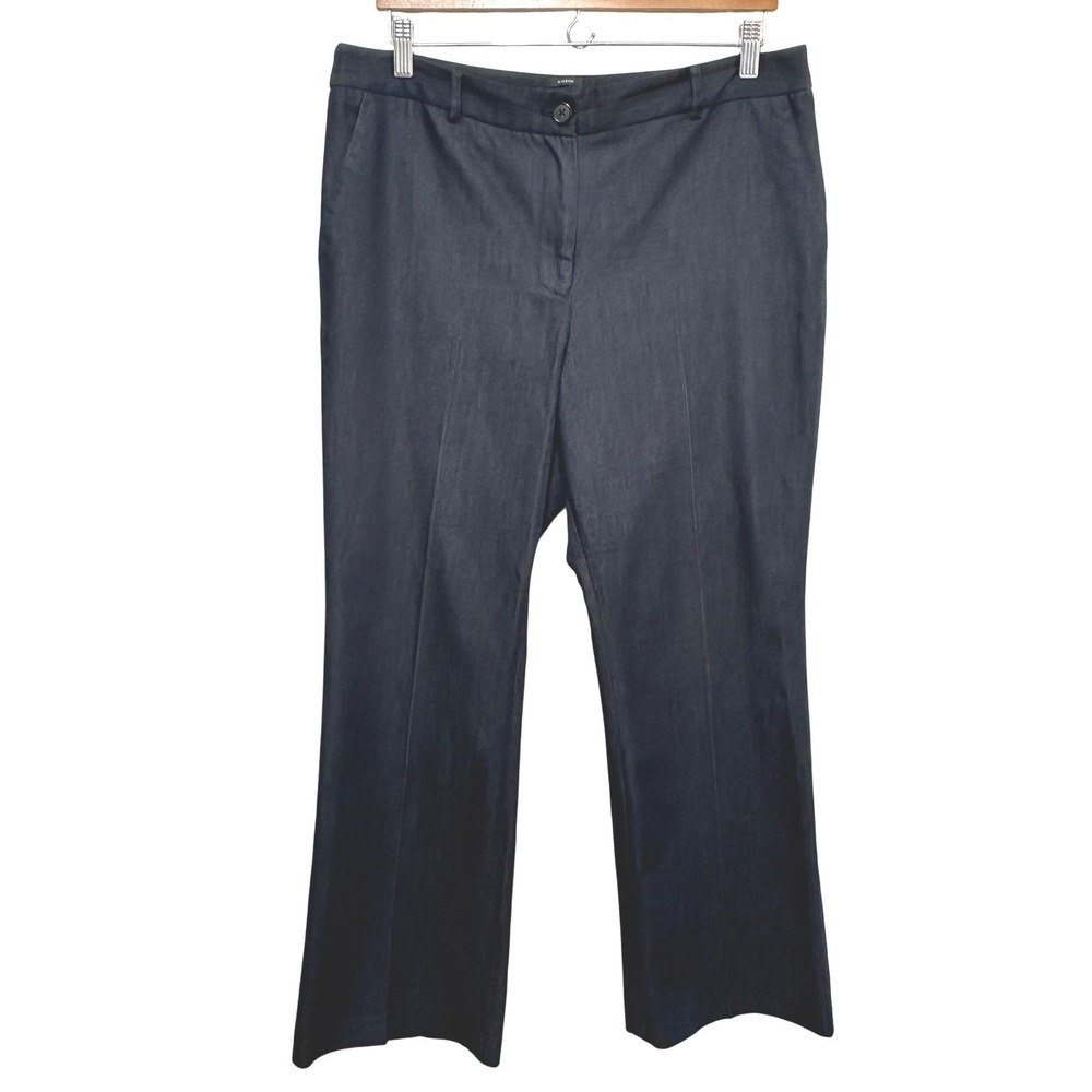Talbots Raleigh Denim Flare Trousers Womens 14 Dark Wash Stretch Pants Preppy